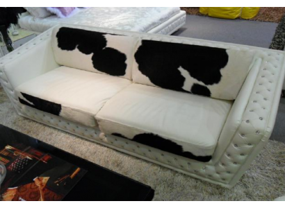 Luxus Sofa Chesterfield Dreisitzer Echtleder Couchen Weiß Modern