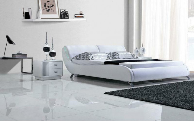 Designer Bett Betten Ehebett Doppelbett Schlafzimmer Polsterbett Lederbett