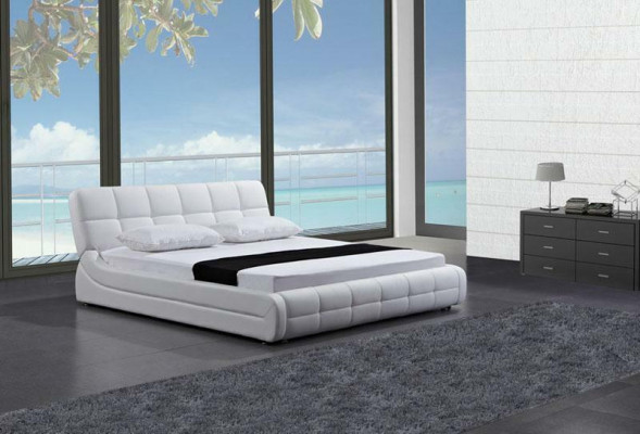 Modernes Bett Betten Polster Doppel Ehe Hotel Luxus Leder Designer