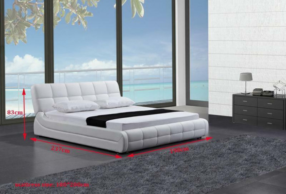 Modernes Bett Betten Polster Doppel Ehe Hotel Luxus Leder Designer