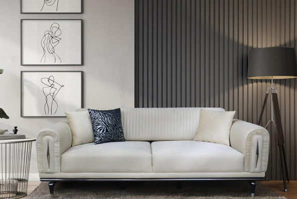Dreisitzer Couch Polster Möbel Einrichtung 3 Sitz Platz Couchen Sofa Stoff