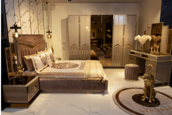 Schlafzimmer Komplett Set Bett Kommode Nachttisch Italien 6 tlg. Sets