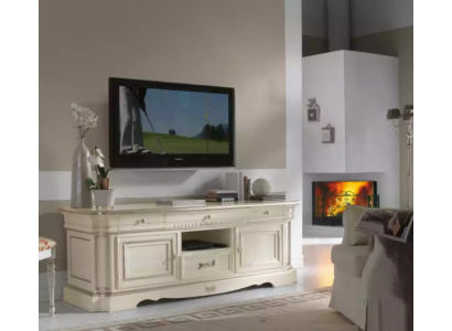 Kommode Weiß tv Ständer Holz Sideboard Klassischer Möbel Wohnzimmer