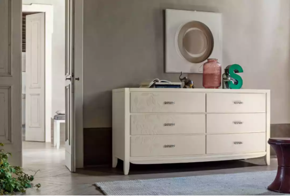 Kommode Wohnzimmer Design Sideboard Stil Modern neu Luxus Weiß