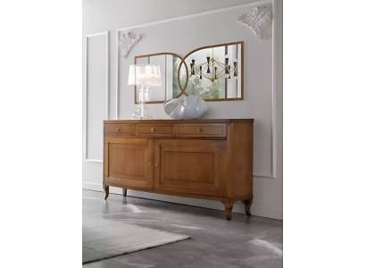 Anrichte mit Spiegel Holz Möbel Luxus Einrichtung Klassischе Set 2tlg. Neu