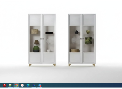 2x Vitrine Schöne aus Holz und Glas Wohnzimmer neu Modern Luxus