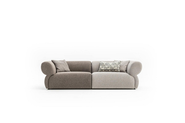 Sofa Luxus 3 Sitzer Grau Polstersofa Wohnzimmer Dreisitzer Couchen 250cm