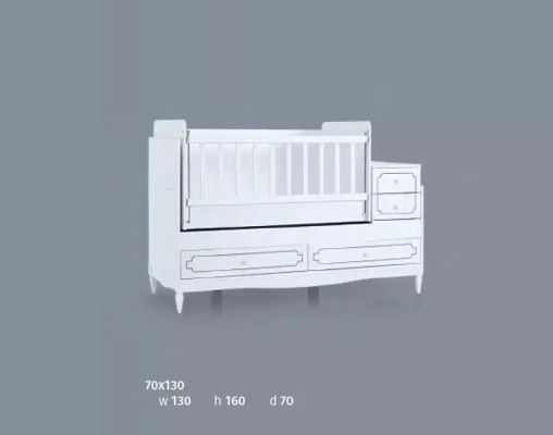 Säugling Zimmer Kinderzimmer Bett Weiß Schlafzimmer Baby Schrank Kommode 3tlg.