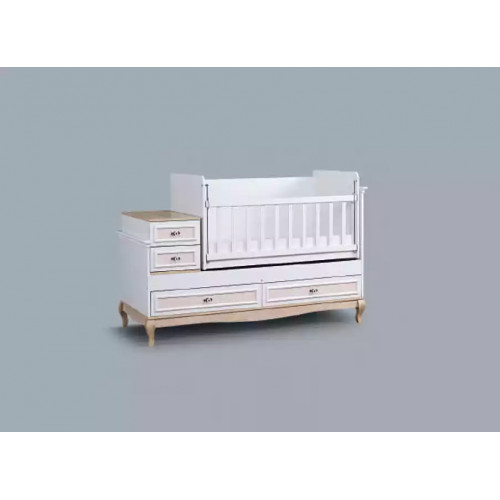 Babybett Kinderbett Bett Set Schublade weiß im modernen Kinderzimmer