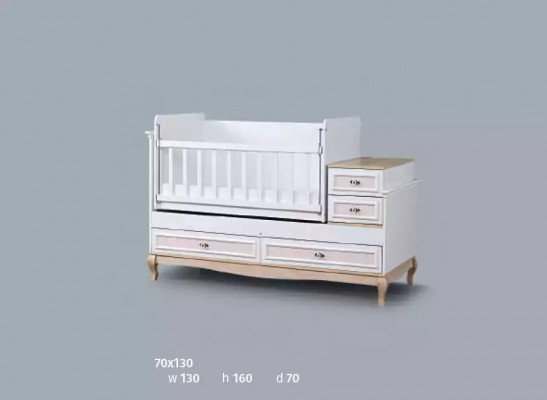 Babybett Kinderbett Bett Set Schublade weiß im modernen Kinderzimmer