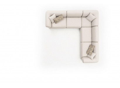 Ecksofa Beige Wohnzimmer Sofa Couch L-Form Modern Möbel Textil