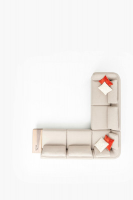 Ecksofa LForm Beige Wohnzimmer Design Couchen Möbel Polstersofa 317 x 312