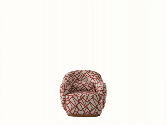 Sessel Ohrensessel Modern Stoff Wohnzimmer Polyester Orange Design