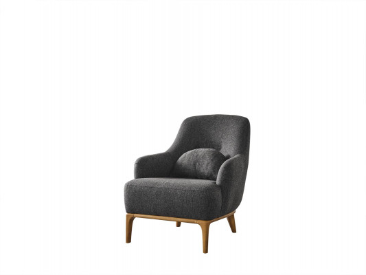 Sessel Ohrensessel Modern Stoff Wohnzimmer Polyester Grau Design Sitz