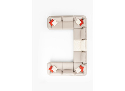 Ecksofa U- Form Luxus Wohnzimmer Beige Polstersofa Modern Stil Neu