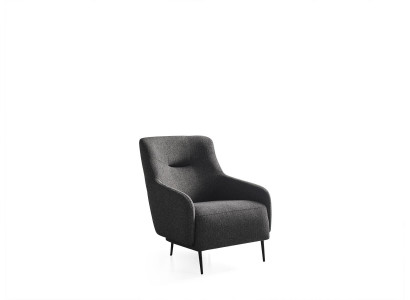Sessel Ohrensessel Modern Stoff Wohnzimmer Polyester Grau Design Sitz Neu