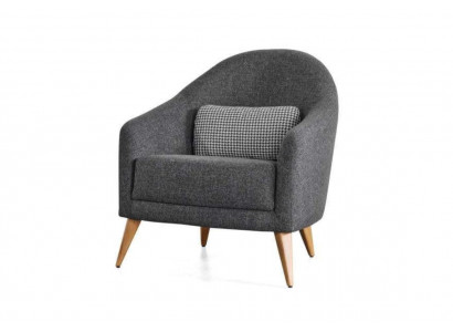 Designer weiche sessel grau farbe luxus Wohnzimmer Polster Textil Lounge Club