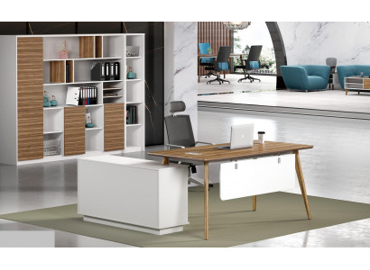 Büro Set Komplettbüro Eckschreibtisch Aktenschränke 2tlg. mit Kabelkanal