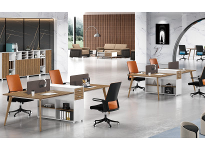 Büro Möbel Einrichtung Tische Tisch Schreibtisch Callcenter Holz