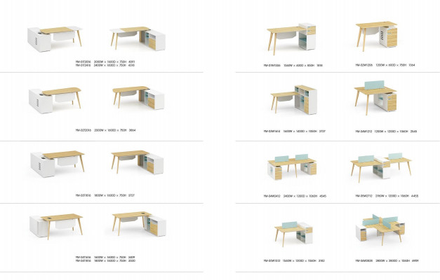 Büro Möbel Einrichtung Tische Holz Tisch 4 Arbeitsplätze Schreibtisch