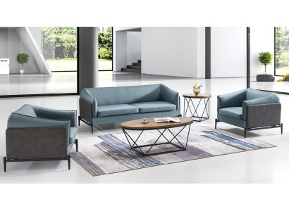 Luxuriöses 3+1+1 Sofa-Set im modernen Designerstil mit Textilbezug
