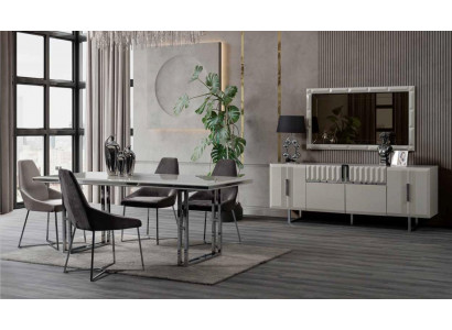 Luxus Kommode Hochglanz Edelstahl Anrichte Kommoden Sideboard Weiß