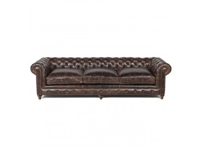 Braunes Chesterfield Sofa Couch Polster Stoff Leder Couchen Polster Garnitur Big XXL