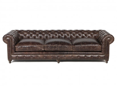 Braunes Chesterfield Sofa Couch Polster Stoff Leder Couchen Polster Garnitur Big XXL