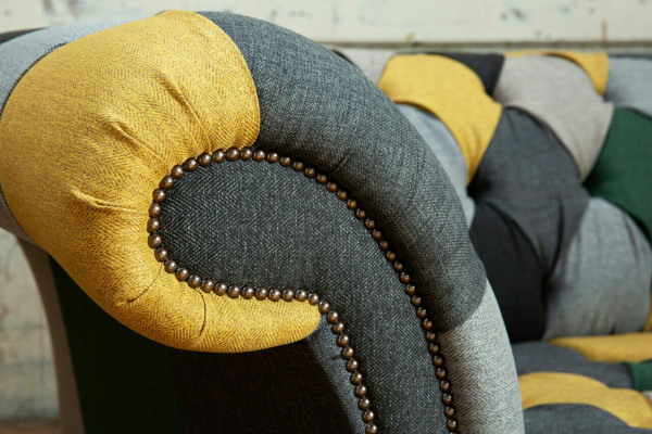Dreisitzer Couch Polster Design Sofa 3er Sitz Sofas Zimmer Möbel Grün Moderne