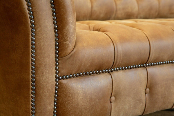 Chesterfield Braune Couch Sofa Polster 4 Sitzer Couchen Sitz Garnitur