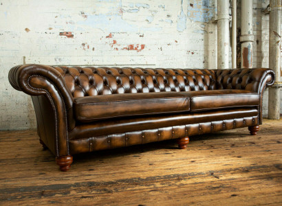 Chesterfield Sofa 4 Sitzer Wohnzimmer Couch Couchen Polster Sofas Neu XXL Big