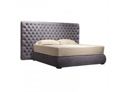 Bett Polster Design Luxus Doppel Hotel Betten Zimmer Chesterfield Grau Samt Neu