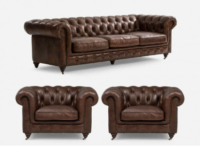 Sofagarnitur 3+1 Sitzer Couch Polster Sitz Chesterfield Couchen Textil Leder Neu