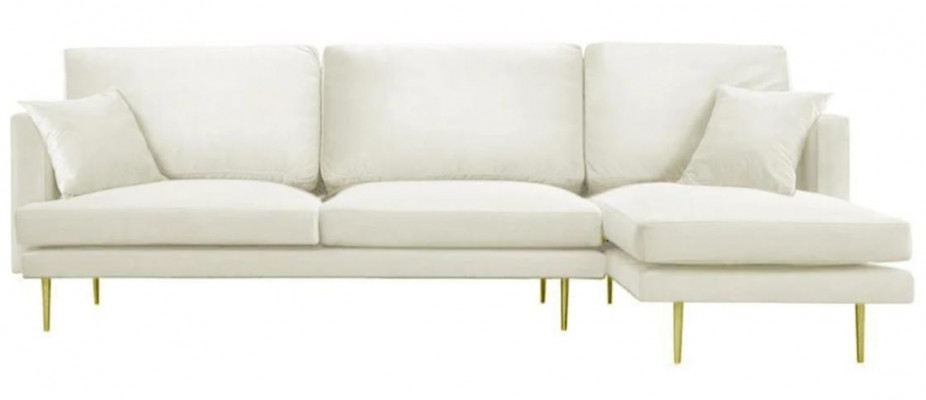 Eleganz in Weiß für Ihr exklusives Designer Sofa im luxuriösen L-Form Stil