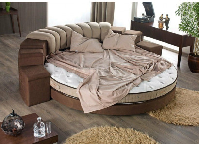Rundes Bett Rund Design Betten Textil Doppel Luxus Hotel Gestell Schlaf Zimmer