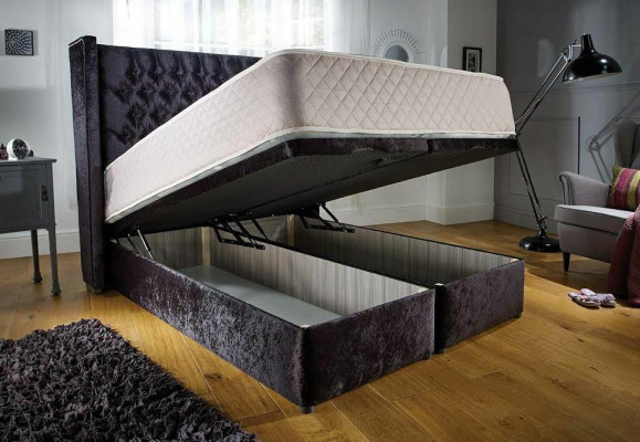 Chesterfield Designer Bett Schlafzimmer Textil Leder Polster Samt 160x200 Neu