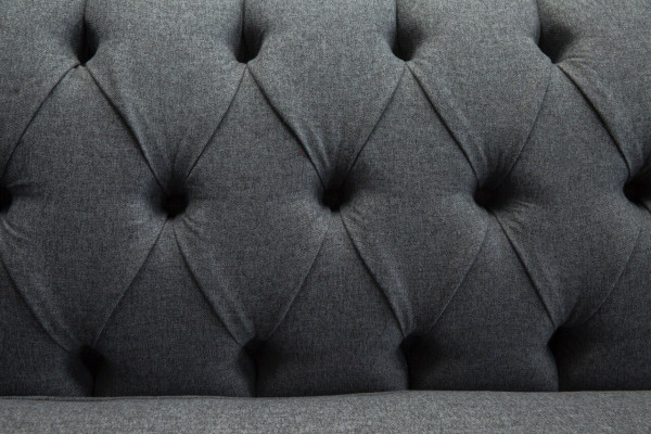 Modernes Sofa Chesterfield Couch 4 Sitzer Couchen Samt Leder Design Grau