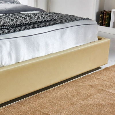 Beige Chesterfield Bett Design Schlafzimmer Englisches Betten Textil Polster