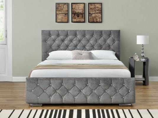 Chesterfield Bett Design Schlafzimmer Englisches Betten 160x200cm Textil Polster