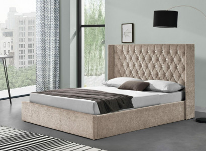Chesterfield Bett Design Schlafzimmer Englisches Betten 180x200cm Textil