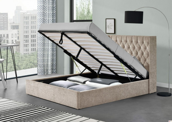 Chesterfield Bett Design Schlafzimmer Englisches Betten 180x200cm Textil