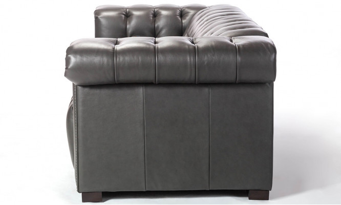Designer Schwarzes Chesterfield Dreisitzer 3-Sitzer Wohnzimmer Couch