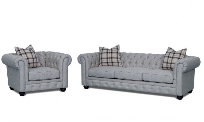 Chesterfield Sofagarnitur Sofa Couch Polster 3+1 Sitzer Leder Couchen Textil Neu