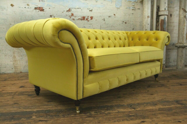 Chesterfield 3 Sitzer Designer Sofa Couch Polster Sofas Couchen Stoff Textil Neu