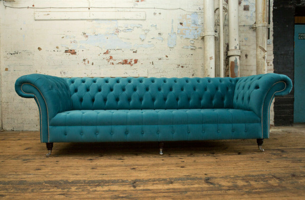 Chesterfield Couch xxl big sofa couchen samt leder textil polster sofas 4 sitzer