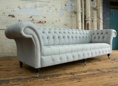 Textil Sofa Stoff Couch Chesterfield big sofas xxl couchen Sitz Polster 265cm