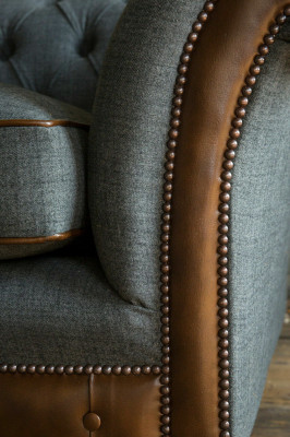 Chesterfield Sofa Couch Polster Sofas Couchen Viersitzer Stoff 265cm Sitzpolster