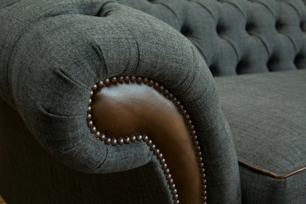 Chesterfield Sofa Couch Polster Sofas Couchen Viersitzer Stoff 265cm Sitzpolster