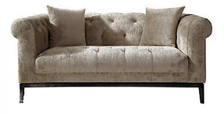 Gemütlicher Beiger Chesterfield Dreisitzer Wohnzimmer Couch