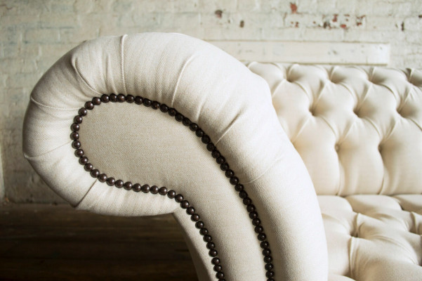 Moderner Beiger Chesterfield 3-Sitzer Sofa Wohnzimmer Couch